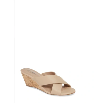 Charles By Charles David Grady Slide Sandal In Nude Faux Leather