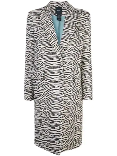 Smythe Zebra-print Peaked-lapel Overcoat In White