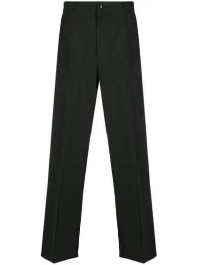 Valentino Vltn Logo Wide-leg Trousers In Black