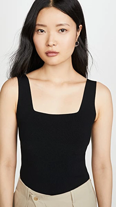 Vince Square Neck Sweater Tank In Black