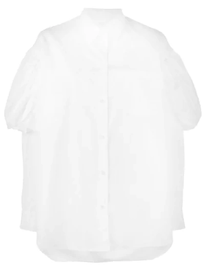 Simone Rocha Puff-shoulder Cotton-poplin Shirt In White