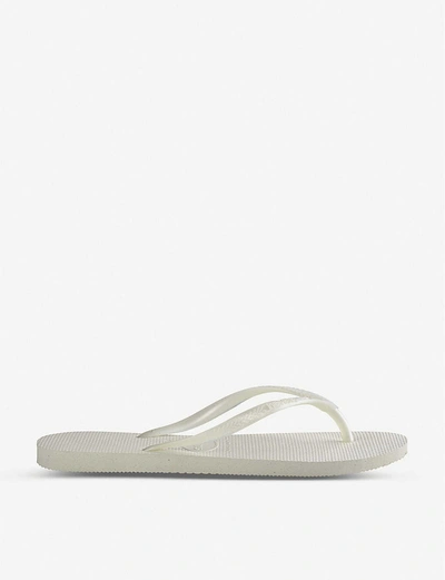 Havaianas Slim Rubber Flip-flops In Slim White