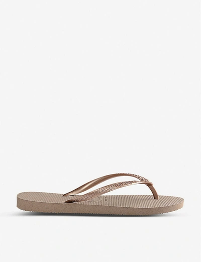 Havaianas Slim Rubber Flip-flops In Slim Rose Gold