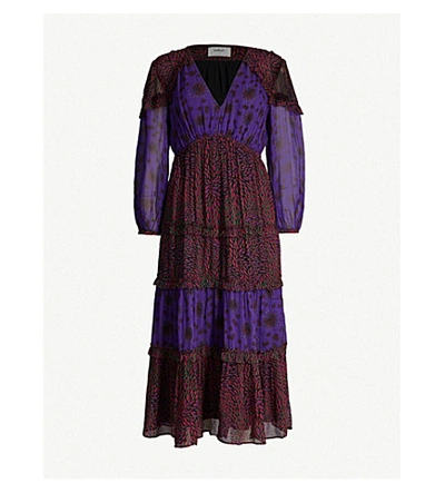 Ba&sh Gypsie Chiffon Midi Dress In Purple