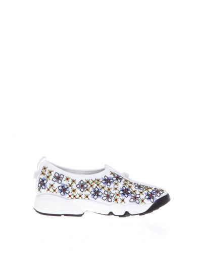 Dior Fusion Embellished Nylon Sneakers In White | ModeSens