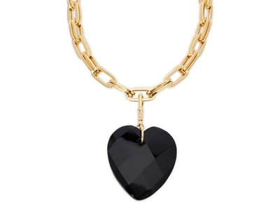 Imai Heart Padlock Necklace In Dore Onyx