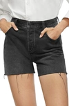 Anine Bing Bonnie Denim Cutoff Shorts In Charcoal