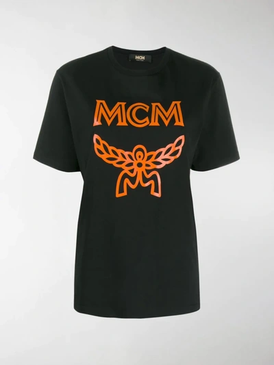 Mcm Logo Print T-shirt In Black