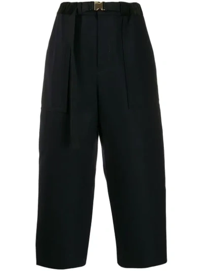 Sacai Classic Cropped Trousers In Black