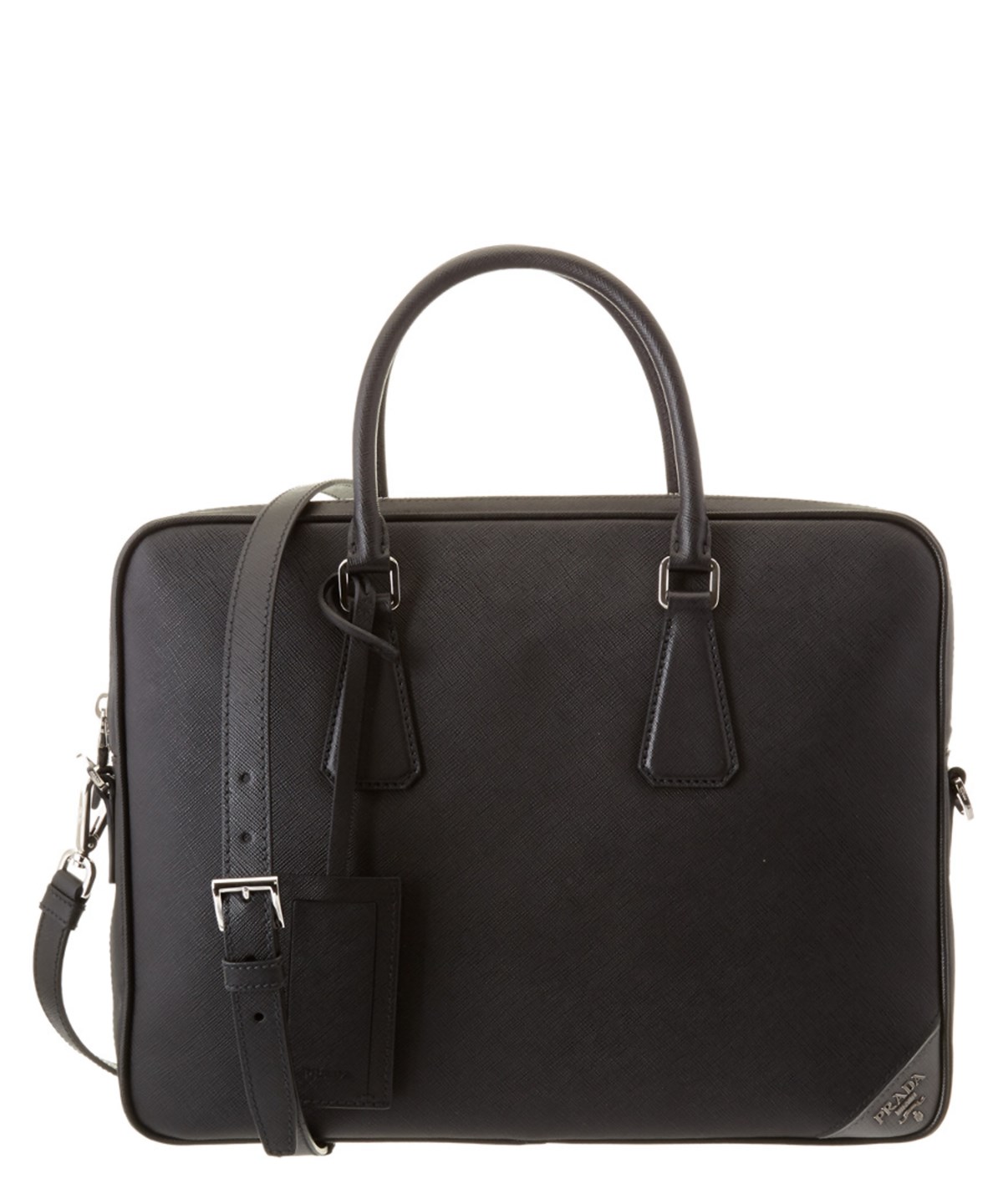 Prada Saffiano Leather Travel Bag' In Black | ModeSens