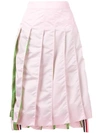 Thom Browne Pink Mesh Pleated Skirt