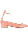Francesco Russo Ankle Strap Patent Leather Pumps In Phard