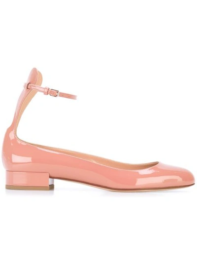 Francesco Russo Ankle Strap Patent Leather Pumps In Phard