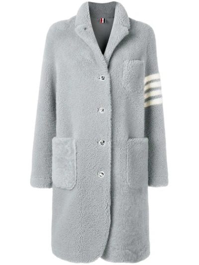 Thom Browne 4-bar Sack Overcoat In Grey