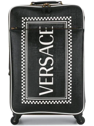 Versace 90s Vintage Logo Suitcase In Black
