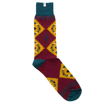 40 Colori Burgundy Pyramid Organic Cotton Socks In Red