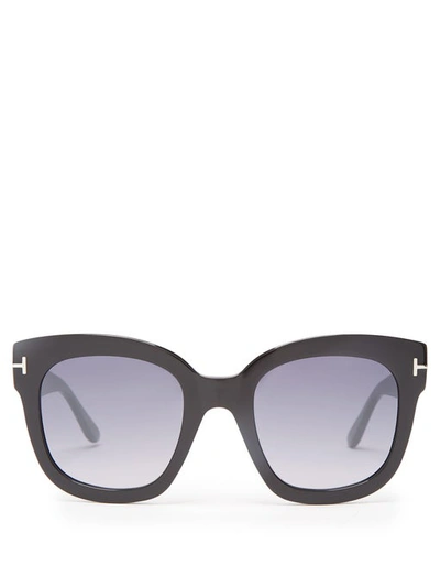 Tom Ford Beatrix 52mm Polarized Lens Oversize Square Sunglasses In Grey Mirror