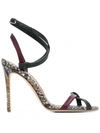 Victoria Beckham Amy 90 Python-print Sandals In Green