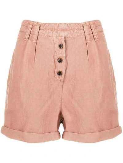 Cotélac High Rise Buttoned Shorts - Neutrals