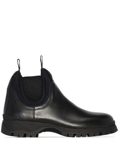 Prada Rodeo Neoprene Chelsea Boots In Black