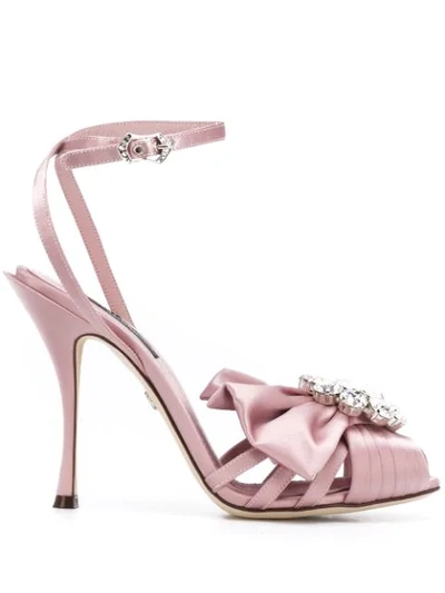 Dolce & Gabbana Embellished Open-toe Sandals In Pink