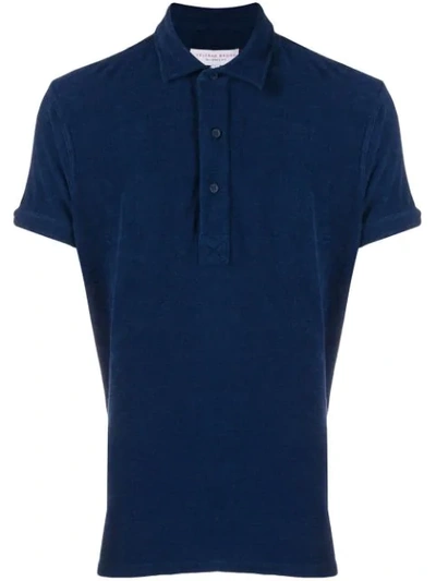 Orlebar Brown Terrycloth Polo Shirt In Blue