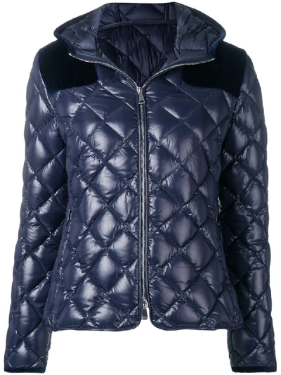 Moncler Harle Quilted Jacket W/ Contrast In Blue