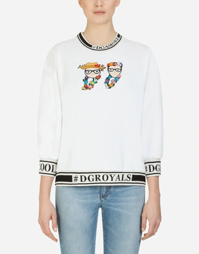 Dolce & Gabbana Round-neck Sweatshirt With Patches Of The Designers