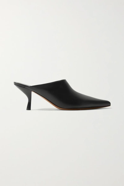 The Row Bourgeoise Leather Mules In Black