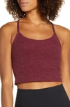 Beyond Yoga Space-dye Slim Racerback Cropped Tank In Team Burgundy/ Bold Burgundy