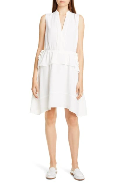 Club Monaco Raelee Sleeveless V-neck Peplum Dress In Blanc De Blanc