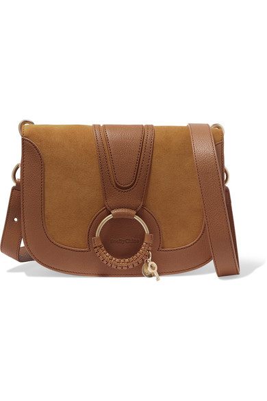 See By Chloé Hana Medium Leather And Suede Shoulder Bag | ModeSens