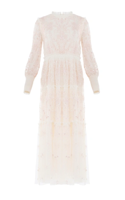 Needle & Thread Whitethorn Embroidered Ballerina Dress In White