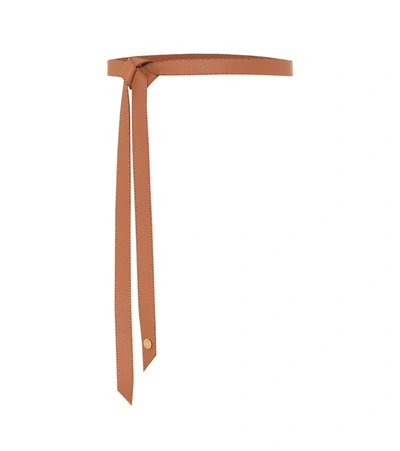 Agnona Double Wrap Knot Belt With Metal Tip In Brown