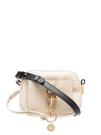 See By Chloé See By Chloe Tony Small Leather Crossbody In Cement Beige/gold
