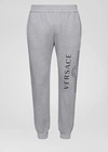 Versace Sustainable Logo Sweatpants In Gray