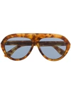 Gucci Aviator Frame Sunglasses In Brown