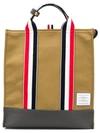 Thom Browne Shopper Mit Webstreifen In Neutrals