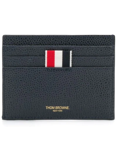 Thom Browne Airmail Print Compartment Cardholder In Blue