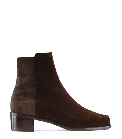 Stuart Weitzman Easyon Reserve In Walnut Brown Suede With Stretch Elastic