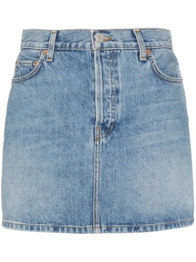 Re/done Originals 60s Denim Mini Skirt In Mid Denim