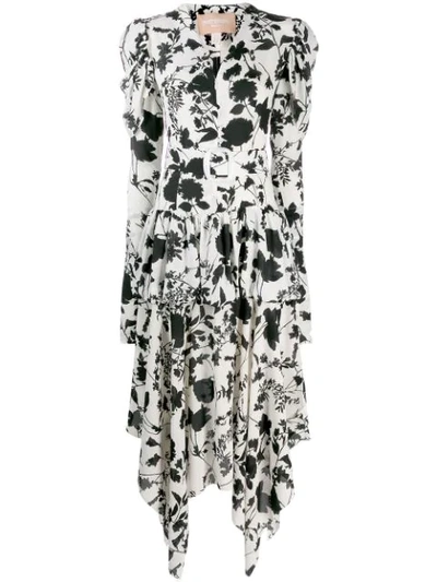 Materiel Tiered Belted Floral-print Chiffon Midi Dress In Multicolor