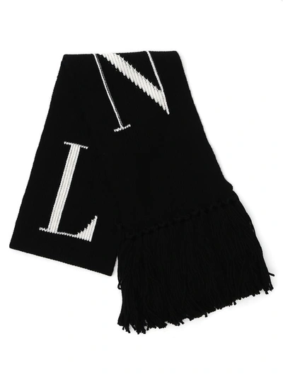 Valentino Vltn Wool And Cashmere Scarf In 0ni