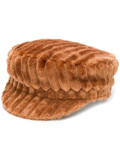 Isabel Marant Evie Quilted Faux Shearling Cap In Brown