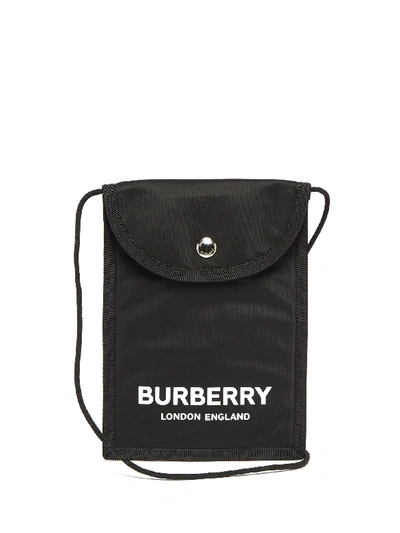 Burberry Logo-print Nylon Messenger Bag In Black