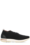 Loro Piana 360 Flexy Walk Leather-trimmed Knitted Wish Wool Sneakers In Caviar