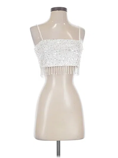 Pre-owned 12th Tribe Sleeveless Top Silver Strapless Neckline Tops