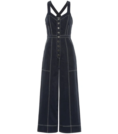 Ulla Johnson Romy Cotton-blend Twill Jumpsuit In Midnight