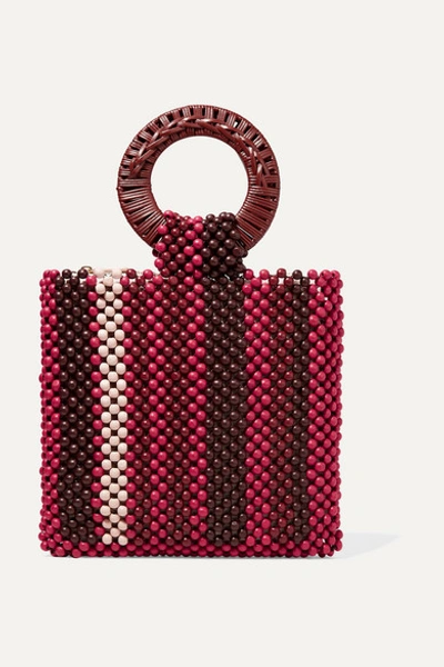 Ulla Johnson Arusi Beaded Tote In Red