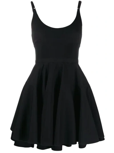 Alexander Wang Rib Knit-trimmed Cotton-poplin Mini Dress In Black